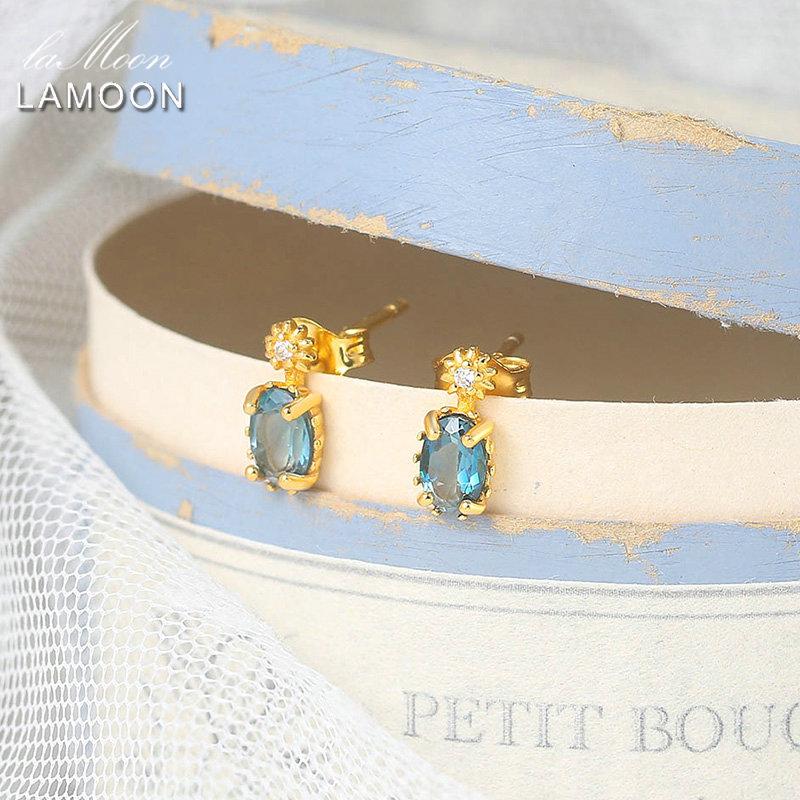 LAMOON Vingtate 925 Silver Stud Earrings For Women Natural London Blue Topaz Mini Earring 14K Gold Plated Fine Jewelry LMEI127
LAMOON Vingtate 925 Silver Stud Earrings For Women Natural London Blue Topaz Mini Earring 14K Gold Plated Fine Jewelry LMEI127