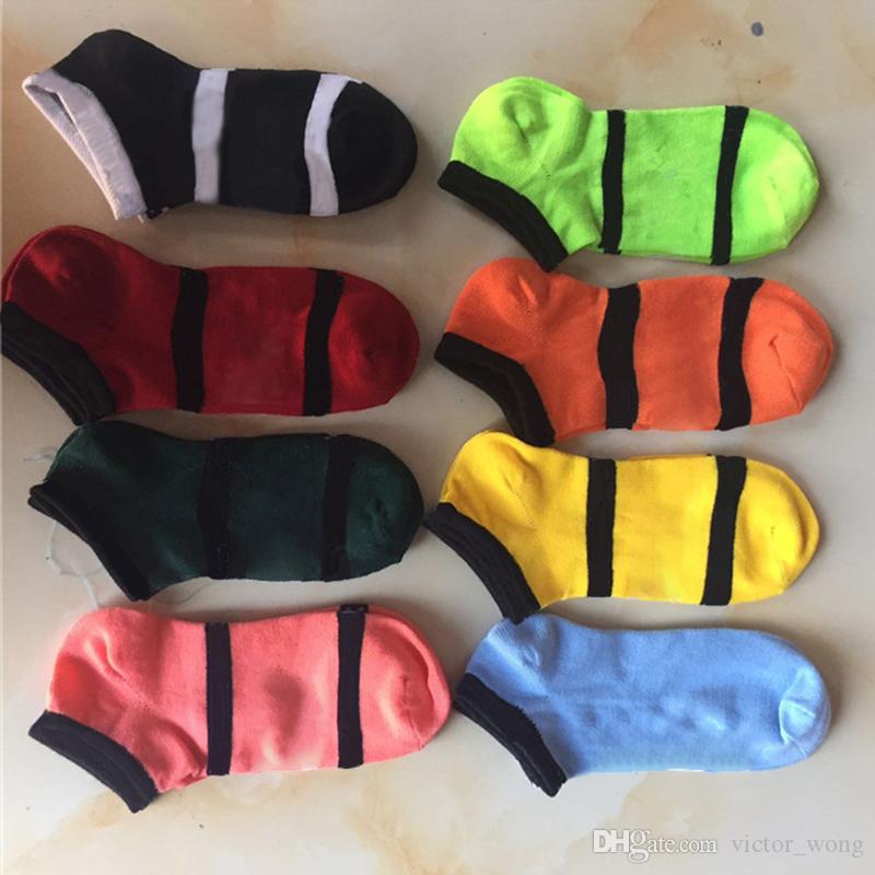 Ankle Socks Multi 25 Colors Black pink Sports Short Sock Girls Women Cotton Sports Socks Pink Skateboard Sneaker Stockings 100 pairs