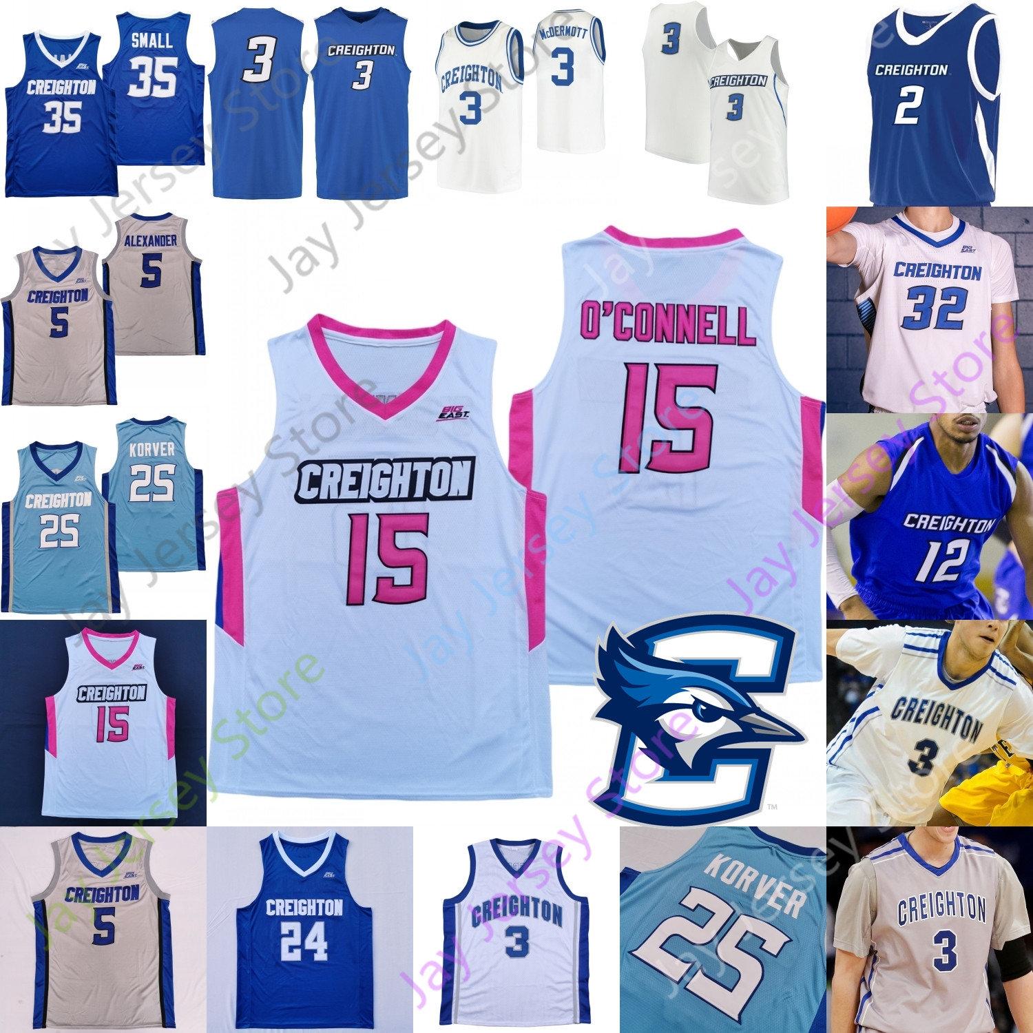 Creighton Basketball Jersey NCAA College Ty-Shon Alexander Jefferson Christian Bishop Jones Mitchell McDermott Korver Kalkbrenner Kancleris, White i
Creighton Basketball Jersey NCAA College Ty-Shon Alexander Jefferson Christian Bishop Jones Mitchell McDermott Korver Kalkbrenner Kancleris, White i