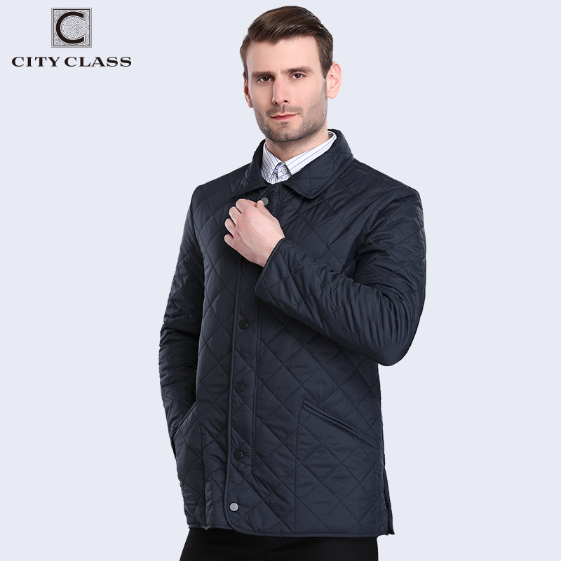 CITY CLASS New Business Spring Autumn Mens Quilted Jackets Fashion Lining Fleece Casual Coat Tops For Male 15307 201218