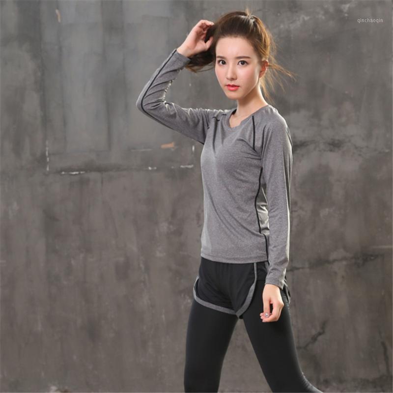 Yoga Tops Quick Dry Sportswear Running Women Elastic Gym Clothes Grey Patchwork Female Long-sleeved T-shirt1
Yoga Tops Quick Dry Sportswear Running Women Elastic Gym Clothes Grey Patchwork Female Long-sleeved T-shirt1