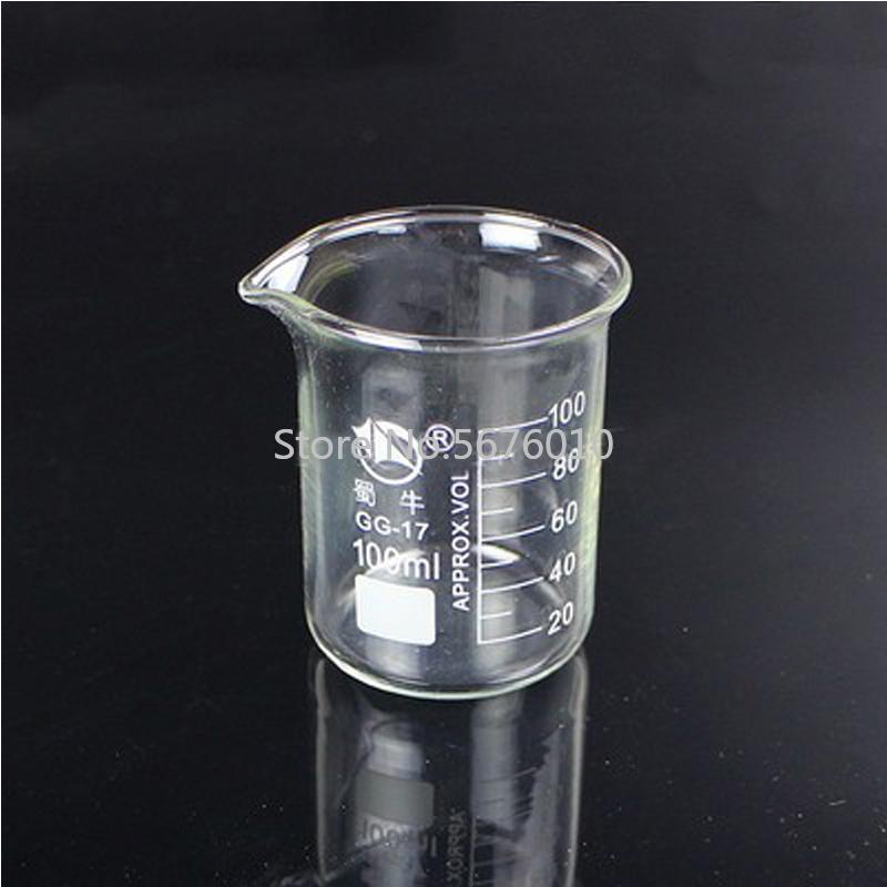 1 Lot Lab 25ml To 2000ml Low Form Beaker Chemistry Laboratory Glass Transparent Beaker Flask Thickened with Spout1