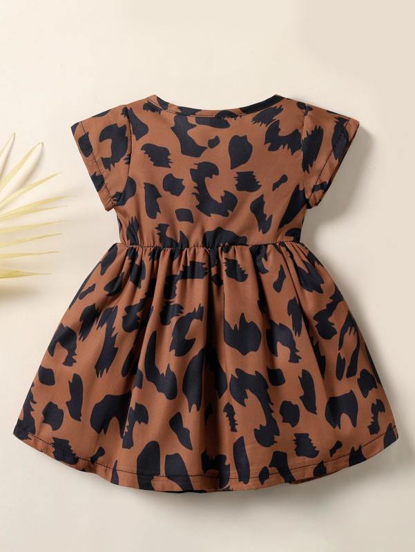 Baby Allover Print Surplice Neck Dress SHE