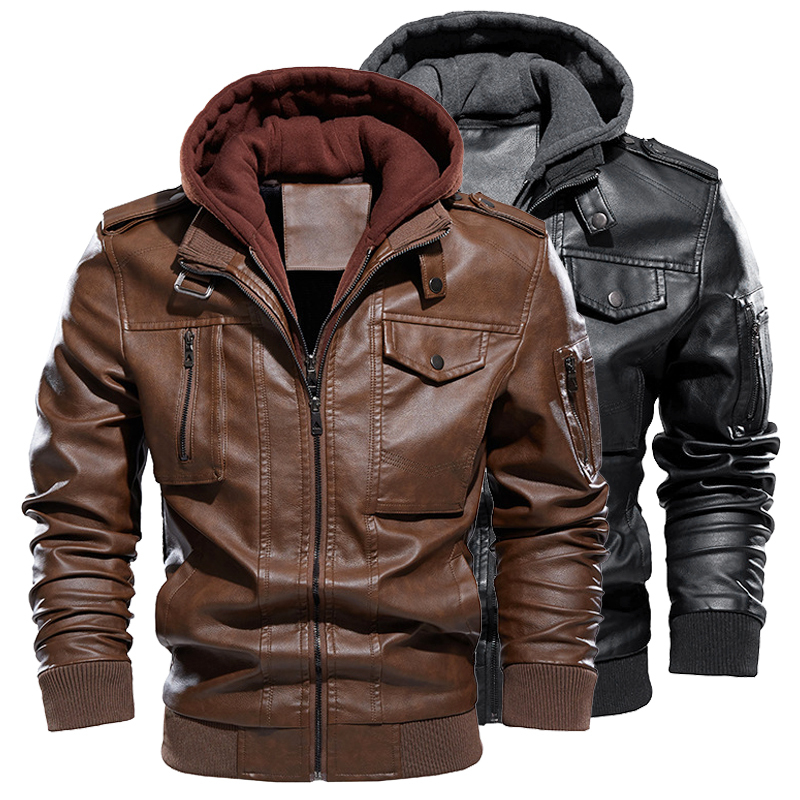 Hooded 2020 New Motorcycle Jacket Men's Fashions Winter Outward Leather Jackets N70h, Ddt23 dark grey 
Hooded 2020 New Motorcycle Jacket Men's Fashions Winter Outward Leather Jackets N70h, Ddt23 dark grey
