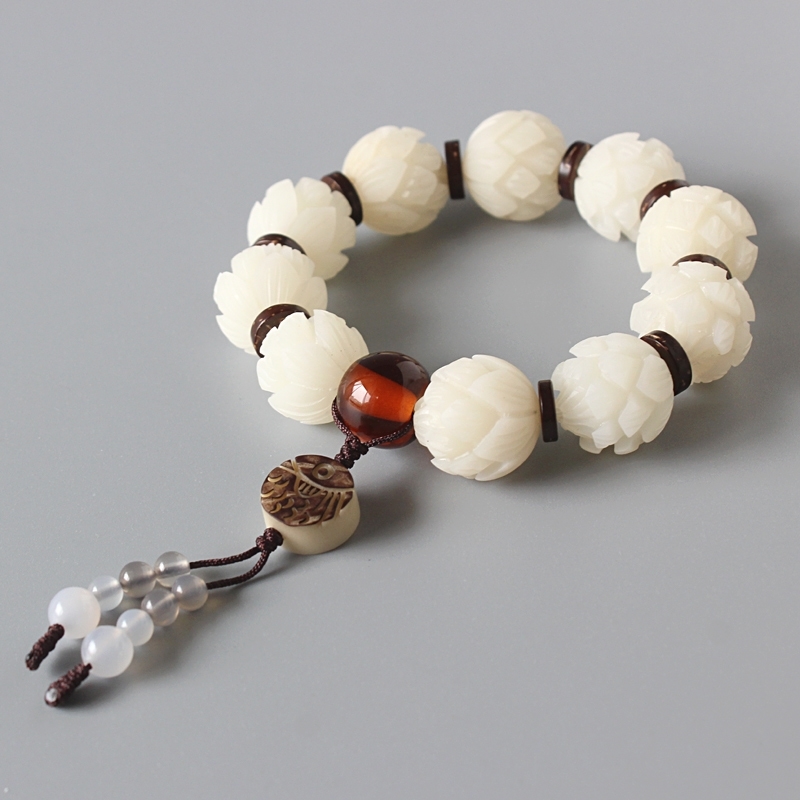 White Bodhi Seed Carved Lotus Flower Beads Stretch Bracelet For Women Unique Wood Crafts Beaded Jewelry Artisan Handmade Gift Y200730
White Bodhi Seed Carved Lotus Flower Beads Stretch Bracelet For Women Unique Wood Crafts Beaded Jewelry Artisan Handmade Gift Y200730