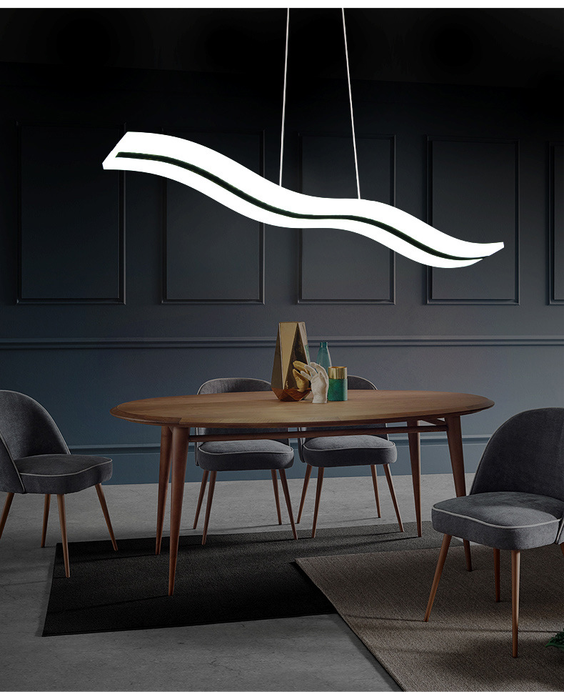 modern creative Pendant Lamps fashion LED living bedroom dining room wavy acrylic Chandelier 90 260 v