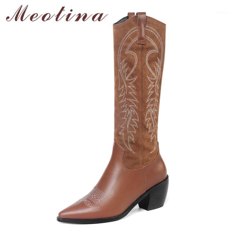Meotina Winter Knee High Boots Women Mixed Colors Thick High Heel Western Boots Embroider Pointed Toe Shoes Lady Fall Size 34-461, Black
Meotina Winter Knee High Boots Women Mixed Colors Thick High Heel Western Boots Embroider Pointed Toe Shoes Lady Fall Size 34-461, Black