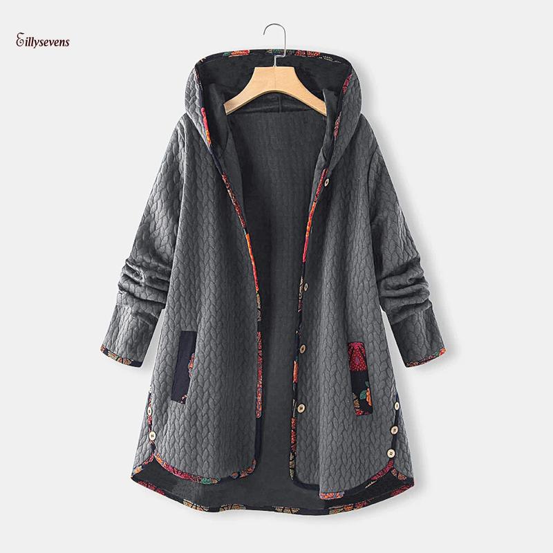 Hood Cardigan Women Tops Fashion Retro Trench Printing Splicing Button Long Sleeves Coat Abrigos Mujer Invierno 2020, Gray
Hood Cardigan Women Tops Fashion Retro Trench Printing Splicing Button Long Sleeves Coat Abrigos Mujer Invierno 2020, Gray
