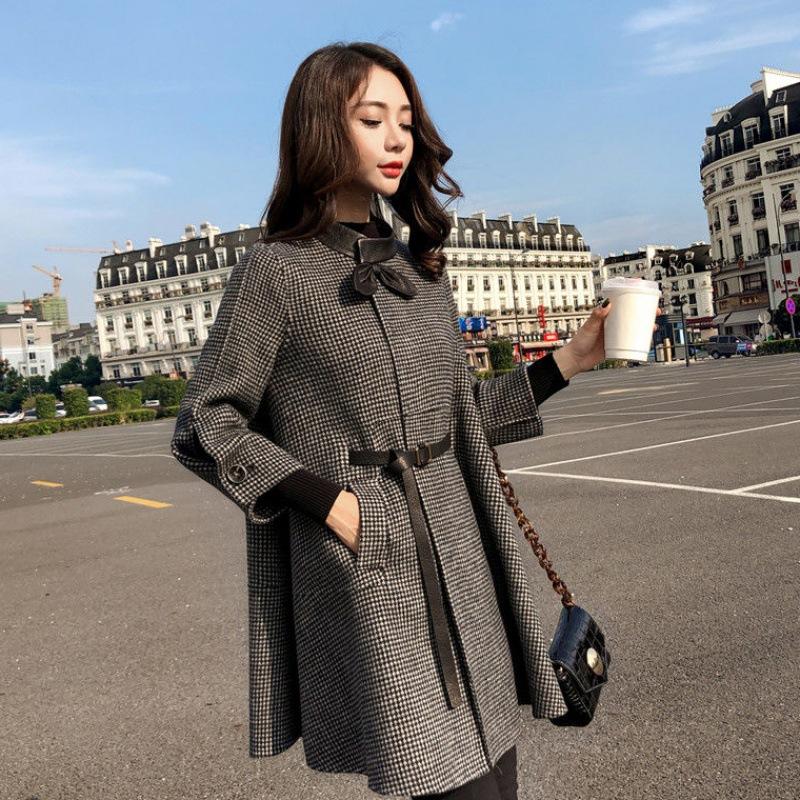 Woolen Coat Women Middle and Long Style Korean Version of Fall 2020 New Fashionable Cape a-ins Thousand Bird Check Elegant Tops, Black
Woolen Coat Women Middle and Long Style Korean Version of Fall 2020 New Fashionable Cape a-ins Thousand Bird Check Elegant Tops, Black