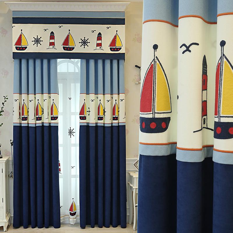 2020 New Mediterranean Style Children's Room Curtain Cloth Boy Bedroom Floating Window Blue Sailboat Cartoon Finished, Tulle
2020 New Mediterranean Style Children's Room Curtain Cloth Boy Bedroom Floating Window Blue Sailboat Cartoon Finished, Tulle