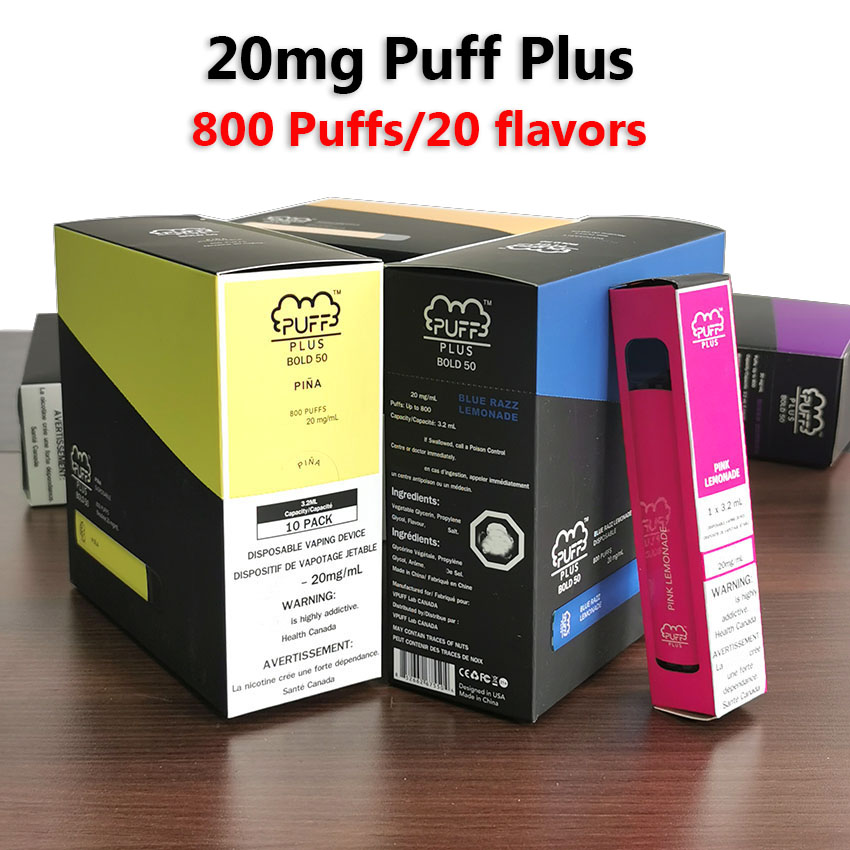 20mg Puff Plus Bold 50 Disposable Vape 800 Puffs E Cigarettes 3.2ml Prefilled Pod 550mAh Battery 20 Flavors In Stock 2% Electronic Vaporizer
20mg Puff Plus Bold 50 Disposable Vape 800 Puffs E Cigarettes 3.2ml Prefilled Pod 550mAh Battery 20 Flavors In Stock 2% Electronic Vaporizer