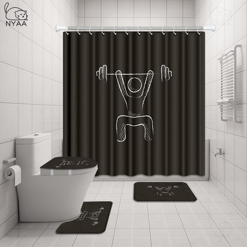 Fitness Bathroom Set Active Life Theme Composition With Words Exercise Waterproof Shower Curtain Toilet Cover Mat Non Slip Rug
Fitness Bathroom Set Active Life Theme Composition With Words Exercise Waterproof Shower Curtain Toilet Cover Mat Non Slip Rug