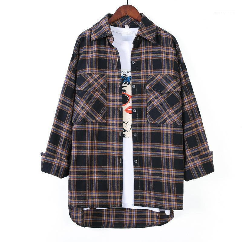2021 Women Shirts Classic Retro Elegant Turn-down Collar Pockets Plaid Womens Shirt Full Sleeve Leisure Loose Korean Style Girl1, Cs88-b2
2021 Women Shirts Classic Retro Elegant Turn-down Collar Pockets Plaid Womens Shirt Full Sleeve Leisure Loose Korean Style Girl1, Cs88-b2