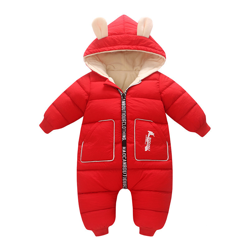 OLEKID 2020 Winter Baby Fleece Jacket Coat Plus Velvet Baby Girls Snowsuit Down Cotton Baby Boy Rompers Toddler Newborn Overalls LJ201023