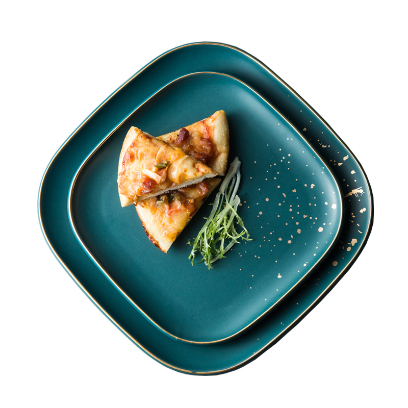 ATUCOHO High Fashion Retro Green Nordic Ceramic Tableware Set Dinnerware Set Bowl Plate Soup Bowl Set Modern Style High-end 201217 - view 5