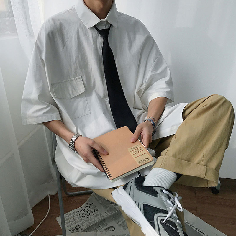 2021 Tie Summer Send Short Male Korean Style Nice Color Tops Student Shirt Versatile Business Loose on Scla, Red
2021 Tie Summer Send Short Male Korean Style Nice Color Tops Student Shirt Versatile Business Loose on Scla, Red