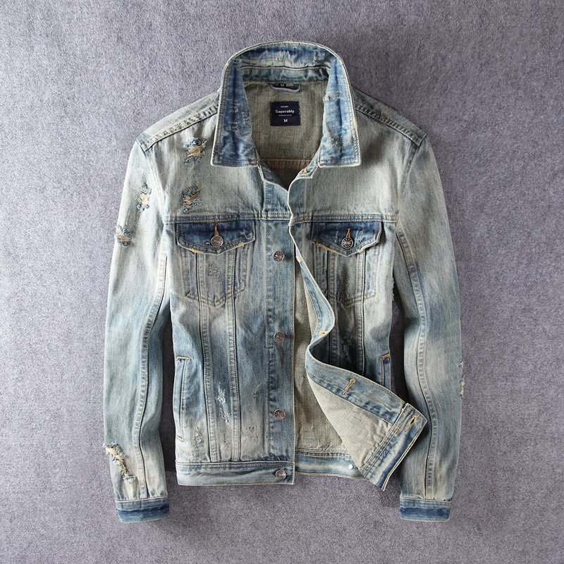 2021 New Japanese Vintage Designer Retro Yellow Destroyed Ripped Denim Jackets Men Fashion Streetwear Hip Hop Chaqueta Dgoe
2021 New Japanese Vintage Designer Retro Yellow Destroyed Ripped Denim Jackets Men Fashion Streetwear Hip Hop Chaqueta Dgoe