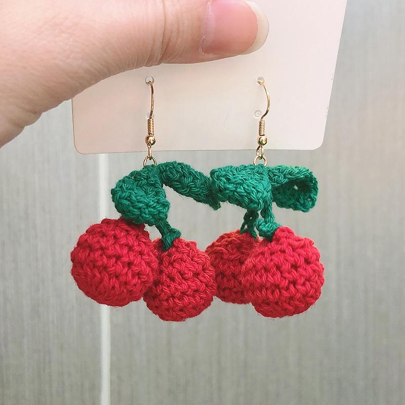 LOVOACC Romantic Handmade Braid Cherry Earrings for Women Girls Knitted Fruit Hanging Dangle Earrings Cute Party Jewelry Gifts
LOVOACC Romantic Handmade Braid Cherry Earrings for Women Girls Knitted Fruit Hanging Dangle Earrings Cute Party Jewelry Gifts