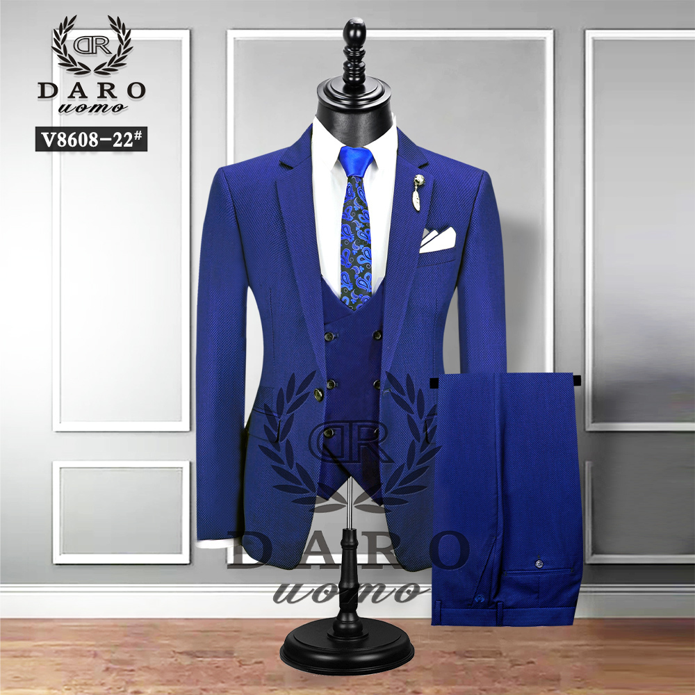New Men's Fashion Boutique Plaid Wedding Dress Suit Three-piece Male Formal Business Casual Suits DR8608 201105