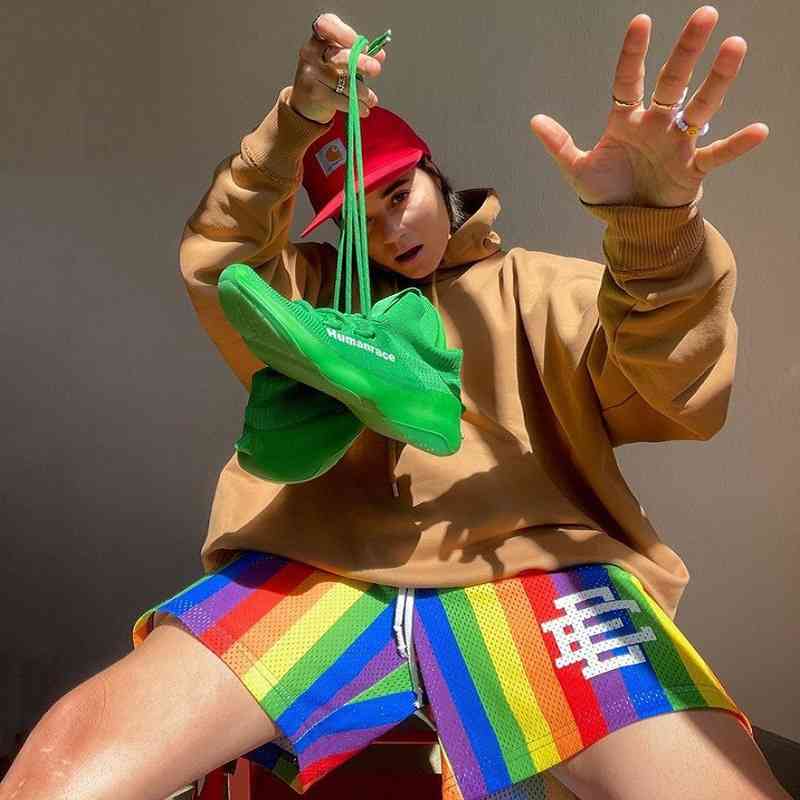 American Ee Rainbow Color Matching Shorts Men's and Women's Fashion Mesh Basketball Pants Student Hip Hop Casual Sports Loose
American Ee Rainbow Color Matching Shorts Men's and Women's Fashion Mesh Basketball Pants Student Hip Hop Casual Sports Loose