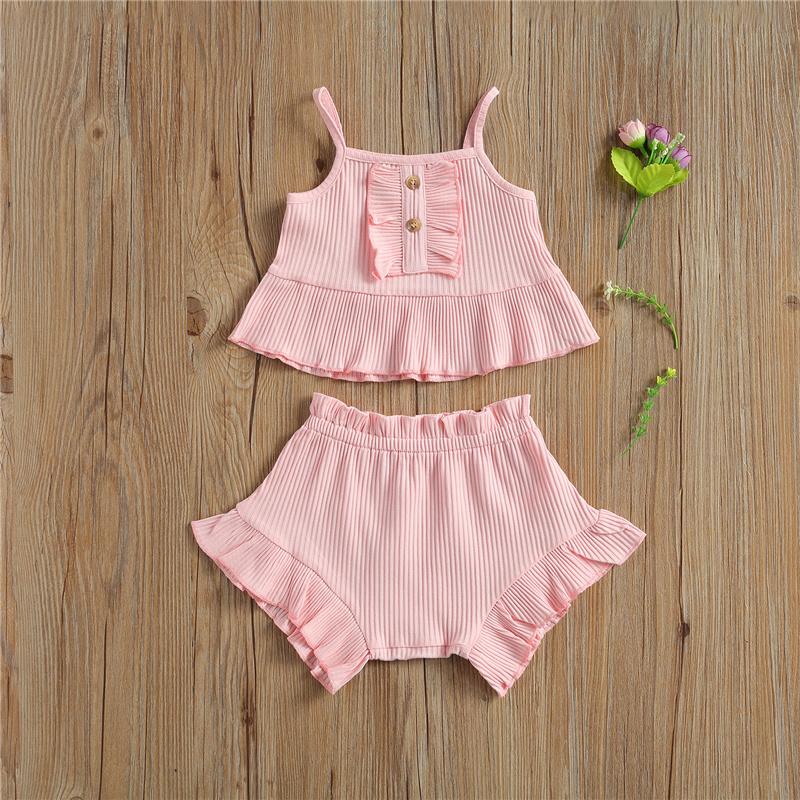 2-piece Summer Outfit Set Fashion Kids Baby Girls Clothing Sleeveless Pink Solid Color Tank Tops+Short Pants for Children Girls
2-piece Summer Outfit Set Fashion Kids Baby Girls Clothing Sleeveless Pink Solid Color Tank Tops+Short Pants for Children Girls