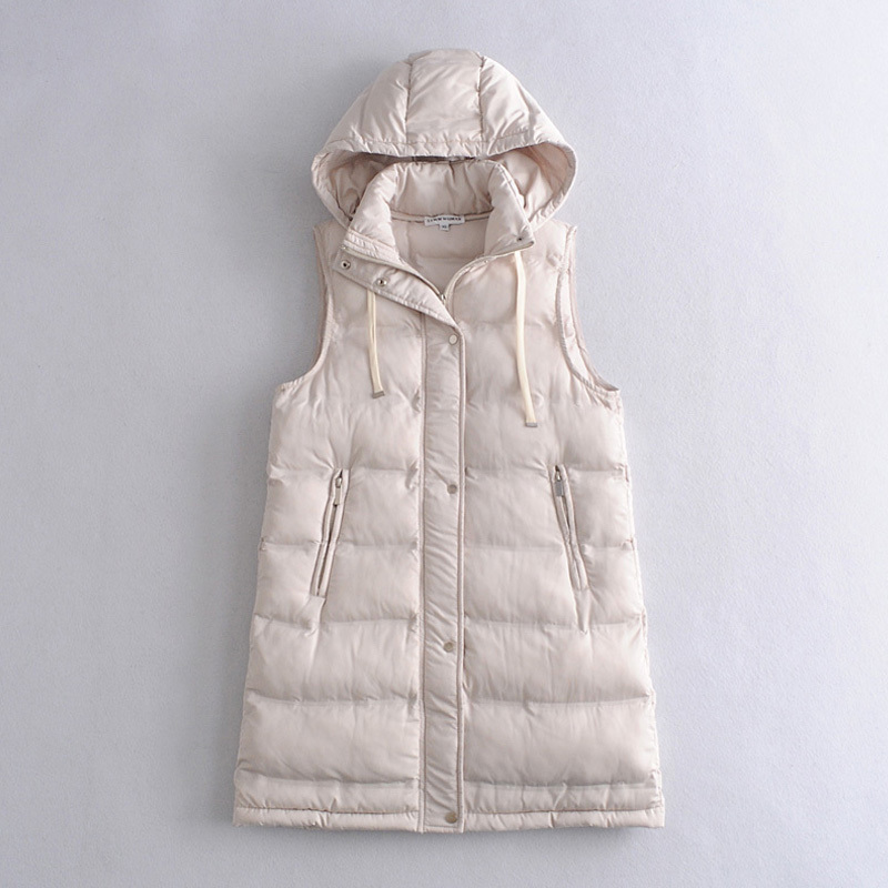 Women Winter Vest Zipper Coats New Striped Hooded Down Cotton Jacket Parkas Female Warm Thick Big Pocket Outwear 201211