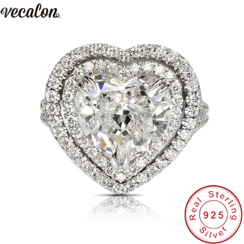 Vecalon Big Heart Promise ring 925 Sterling Silver 5ct 5A Cz Engagement wedding band rings For women Party Finger Jewelry, Slivery;golden
Vecalon Big Heart Promise ring 925 Sterling Silver 5ct 5A Cz Engagement wedding band rings For women Party Finger Jewelry, Slivery;golden