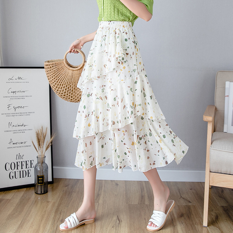 2021 Women's Bohemian Beach Chiffon Female Summer New Elastic High Waist Floral Print Skirt Lady Ruffled Irregular Skirts Y179 Rtn9, Green
2021 Women's Bohemian Beach Chiffon Female Summer New Elastic High Waist Floral Print Skirt Lady Ruffled Irregular Skirts Y179 Rtn9, Green