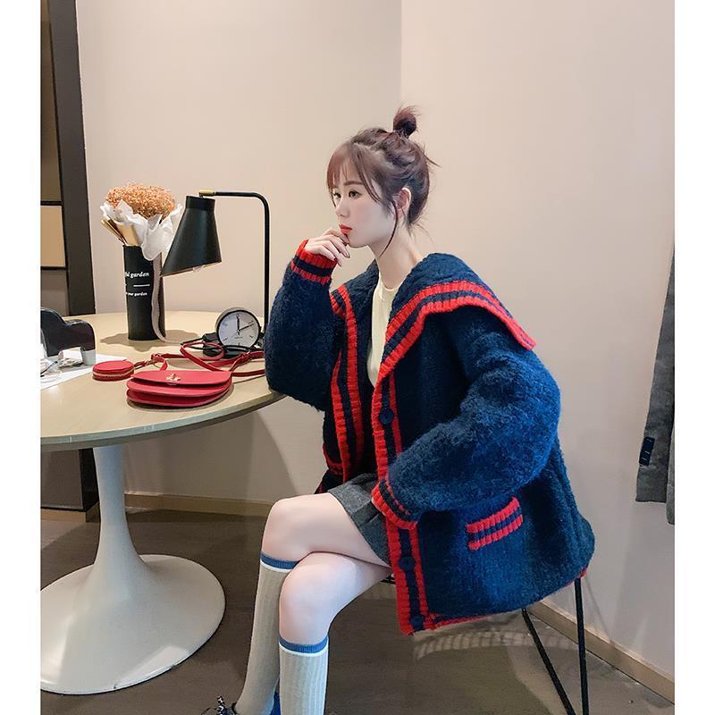 2020 New Sweater Coat Women's Autumn and Winter All-match Spring Knitted Cardigan Fashion Fashion, Navy blue
2020 New Sweater Coat Women's Autumn and Winter All-match Spring Knitted Cardigan Fashion Fashion, Navy blue