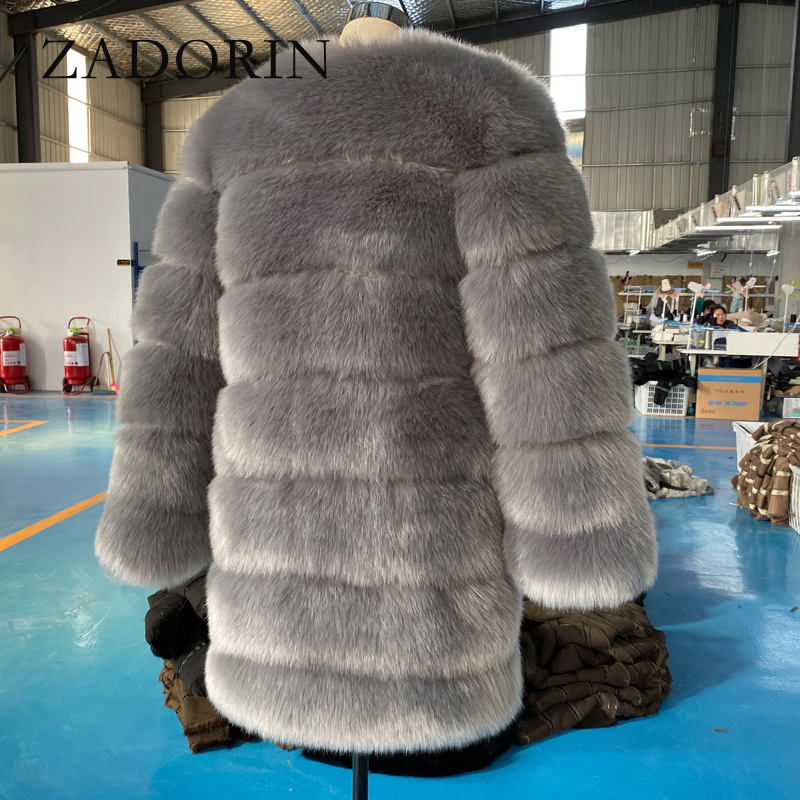 ZADORIN Winter Long Furry Faux Fur Coat Jackets Women Thick Warm Fluffy Faux Fur Jacket Causal Party Overcoat Plus Size 201214