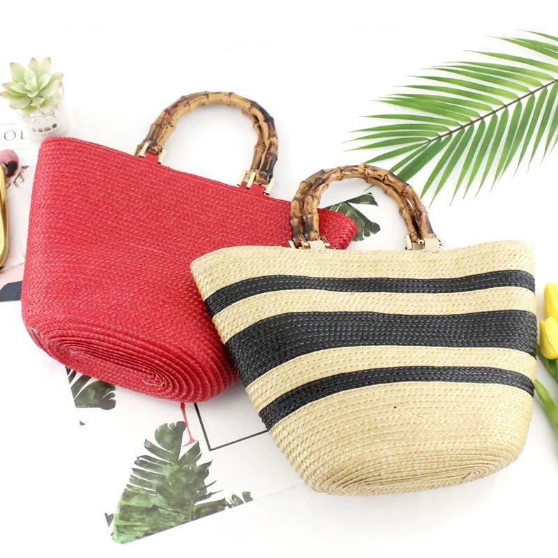 Straw Bag With Bamboo Handle Striped PP Ladies Handbag Stylish Female Traval Casual Rattan Beach Bags Top-handle Bag1, Beige
Straw Bag With Bamboo Handle Striped PP Ladies Handbag Stylish Female Traval Casual Rattan Beach Bags Top-handle Bag1, Beige