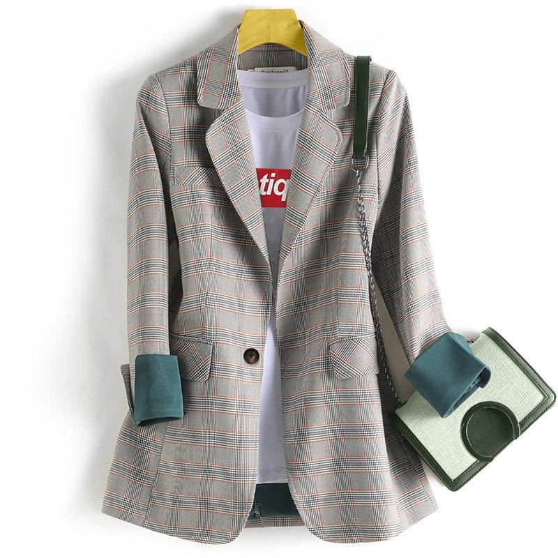 Bella Philosophy Women Long Sleeve Single Button Blazers Office Lady Elegant Slim Casual Plaid Blazer Coat Bleazer Mujer 201023, Gr
Bella Philosophy Women Long Sleeve Single Button Blazers Office Lady Elegant Slim Casual Plaid Blazer Coat Bleazer Mujer 201023, Gr