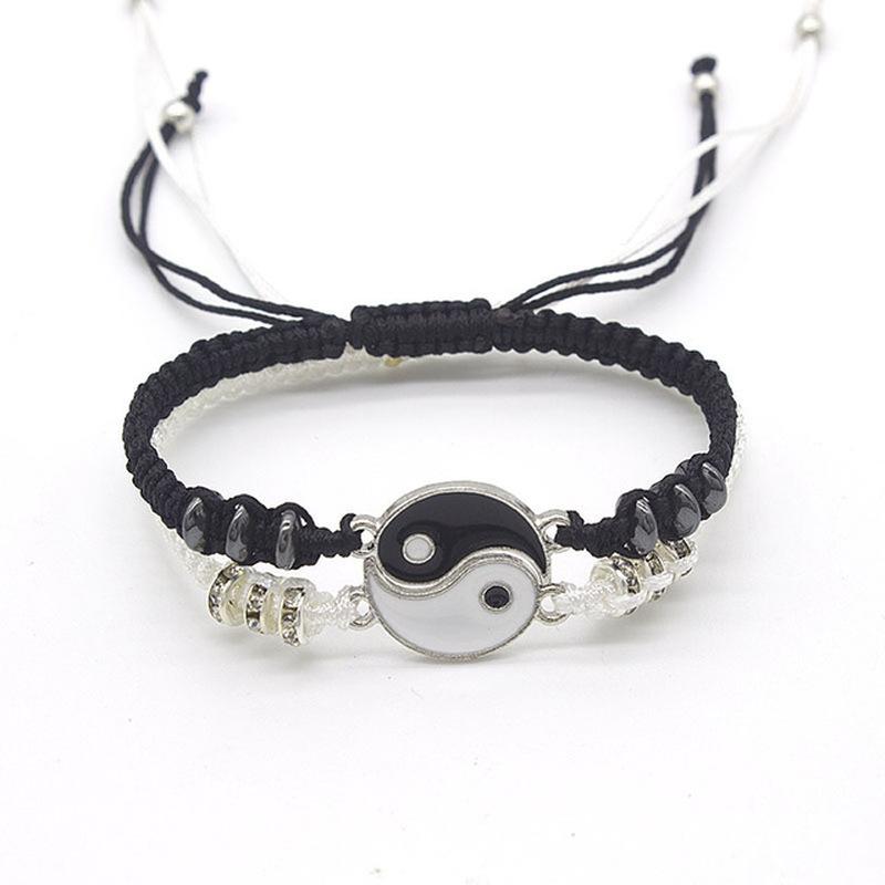 Charm Bracelets Couple Hematite Leather Cord Braid Chain Bracelet Chinese Tai Chi Alloy Pendant Two-piece Woven Lover Gift
Charm Bracelets Couple Hematite Leather Cord Braid Chain Bracelet Chinese Tai Chi Alloy Pendant Two-piece Woven Lover Gift