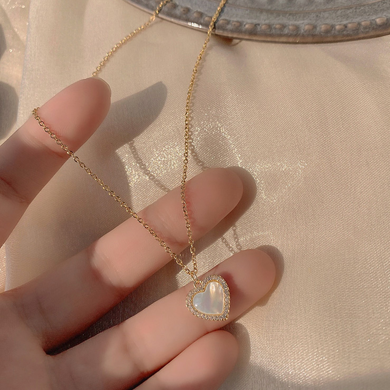 AFSHOR Trendy Fine 14K Real Gold Heart Shaped Opal Chain Pendant Necklaces for Women Temperament Jewelry Shiny AAA Zircon Wedding Gift
AFSHOR Trendy Fine 14K Real Gold Heart Shaped Opal Chain Pendant Necklaces for Women Temperament Jewelry Shiny AAA Zircon Wedding Gift