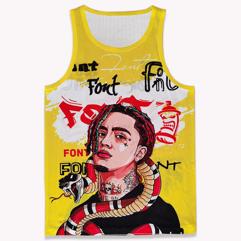 Men's Vest hip hop logo one piece leisure sports Hippie mesh top breathable digital printing, Yellow
Men's Vest hip hop logo one piece leisure sports Hippie mesh top breathable digital printing, Yellow