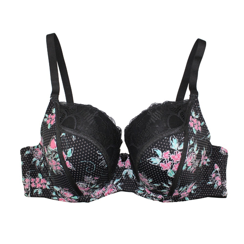 Sexy Bra For Women Fashion Print Brassiere Push Up Bra 3/4 Cup Underwire Lace Intimates Ladies Plus Size 36-46 C-D-DD-DDD-E-F-G 201202