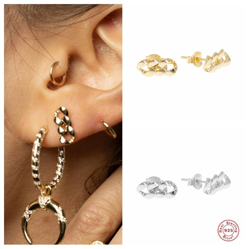 Stud BOAKO 925 Sterling Silver Chain Shape Earrings For Women Girl Gift Minimalist Cute Small Ear Punk Fashion Fine Jewelry
Stud BOAKO 925 Sterling Silver Chain Shape Earrings For Women Girl Gift Minimalist Cute Small Ear Punk Fashion Fine Jewelry