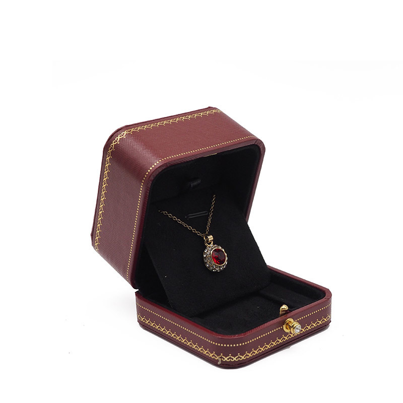 Red Leather paper jewelry organizer boxes and packaging wedding ring case bangle/pendant/bracelet Christmas gift box. T200808
