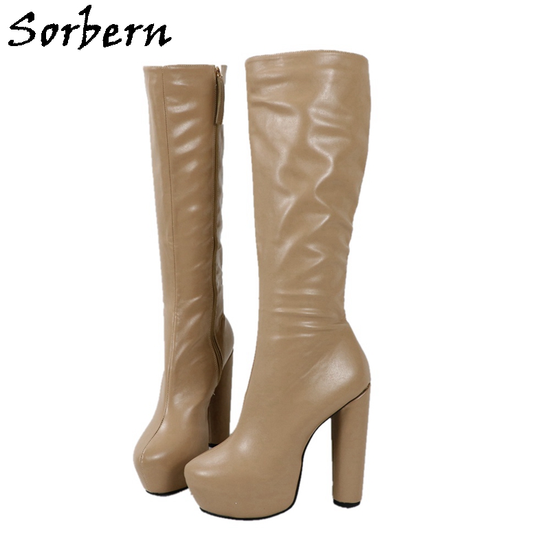 Sorbern Khaki Block Heel Women Boots Block High Heel Knee High Invisible Platform Women Chunky Heel Boots Custom Unisex Styles, Custom color
Sorbern Khaki Block Heel Women Boots Block High Heel Knee High Invisible Platform Women Chunky Heel Boots Custom Unisex Styles, Custom color