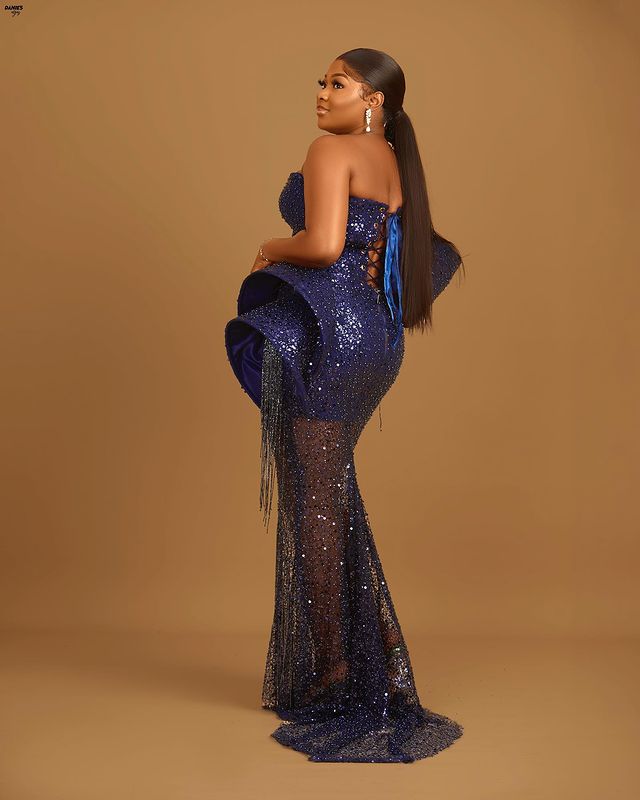 Plus Size Arabic Aso Ebi Navy Blue Mermaid Prom Dresses Stylish Sequined Lace Evening Formal Party Second Reception Birthday Engagement Gowns Dress ZJ