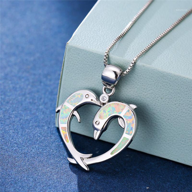 Boho Female Big Dolphin Heart Pendants Necklaces Silver Color Wedding Necklaces For Women Blue White Fire Opal Necklace1
Boho Female Big Dolphin Heart Pendants Necklaces Silver Color Wedding Necklaces For Women Blue White Fire Opal Necklace1
