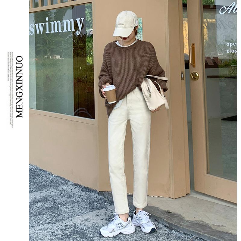 Winter Straight Ankle Length Women Jeans Korean Loose Causal Jeans Woman High Waist M L XL, Apricot
Winter Straight Ankle Length Women Jeans Korean Loose Causal Jeans Woman High Waist M L XL, Apricot