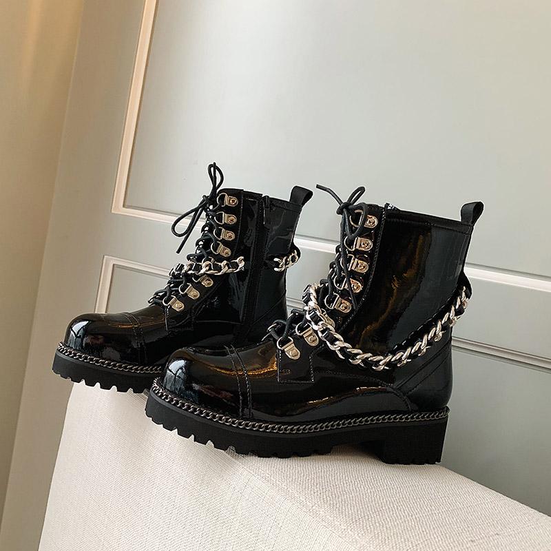 Boots Stylesowner Women Black Genuine Leather Female Motorcycle Punk Rivets Chain Shoes Winter Ankle
Boots Stylesowner Women Black Genuine Leather Female Motorcycle Punk Rivets Chain Shoes Winter Ankle
