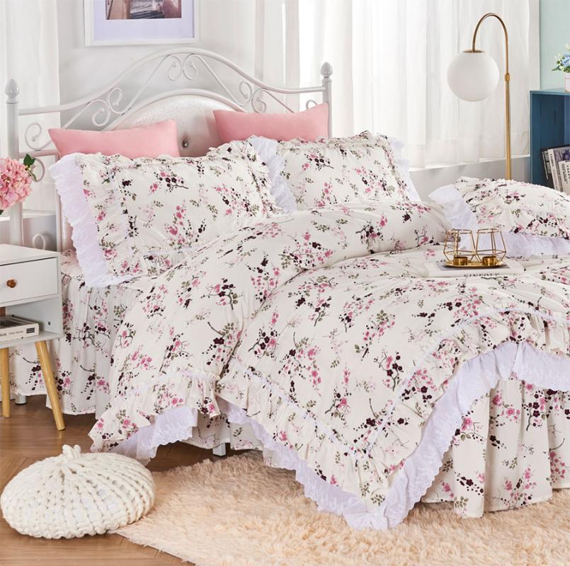 Pastoral ruffle lace bedding sets, full queen king girl cotton single double home textile bedspreads pillow case duvet cover, Pucture color
Pastoral ruffle lace bedding sets, full queen king girl cotton single double home textile bedspreads pillow case duvet cover, Pucture color