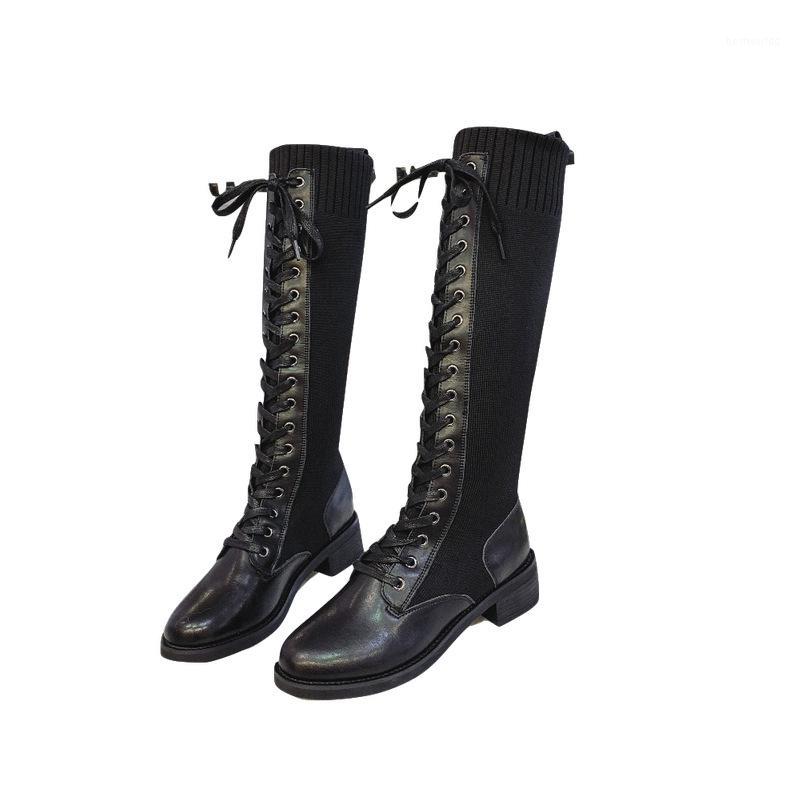 Genuine leather boots for women lace up bootie patchwork breath strench ladies fashion mid-calf boots england shoes zy5661, Black
Genuine leather boots for women lace up bootie patchwork breath strench ladies fashion mid-calf boots england shoes zy5661, Black