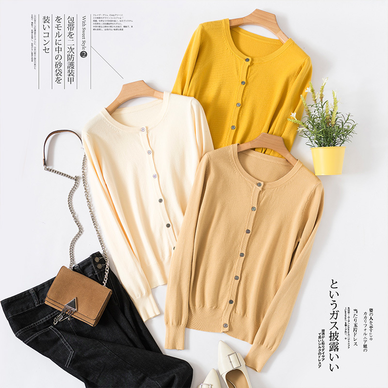 New Cashmere Women Basic Cardigan O-Neck Sweater Spring Autumn Winter Female Long Sleeve Wool Knitted Solid Soft Fashion 201030