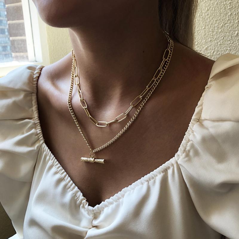 PHYANIC Fashion Double Layer Stick Gold Color Pendant Necklace Vintage Punk Women Chains Trendy Jewelry Accessories For Girls
PHYANIC Fashion Double Layer Stick Gold Color Pendant Necklace Vintage Punk Women Chains Trendy Jewelry Accessories For Girls