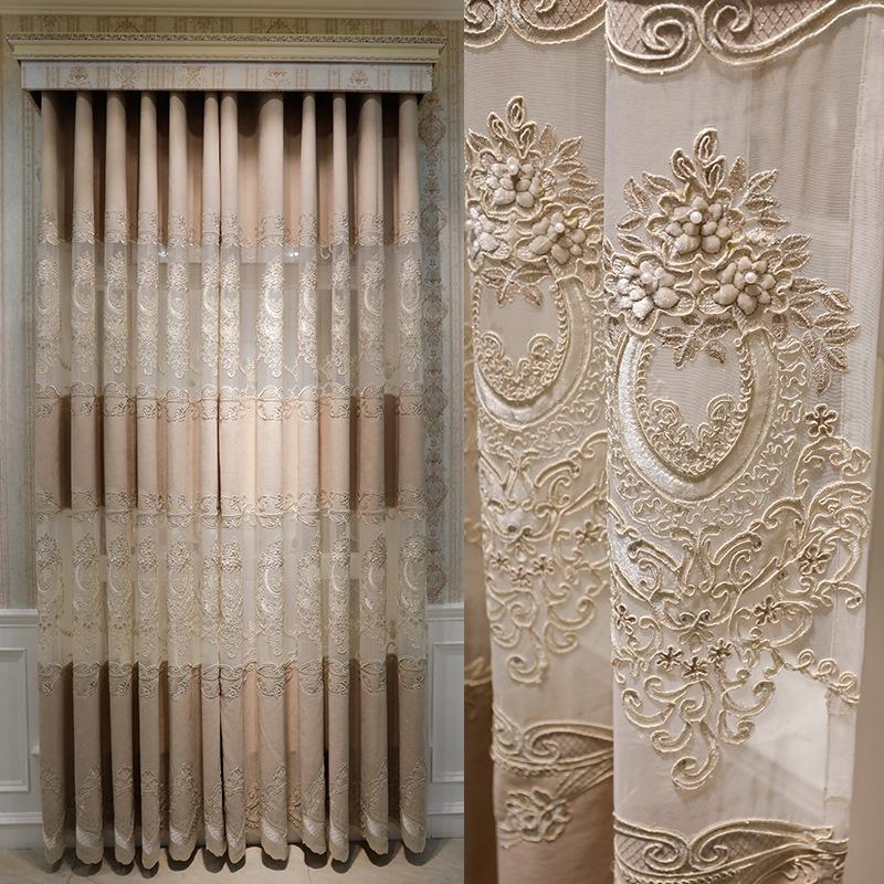 Luxury Semi-Blackout Embroidery Curtains for Living Room Nordic Chenille Finished Product Flower Beige Tulle for Villa HM140#VT
Luxury Semi-Blackout Embroidery Curtains for Living Room Nordic Chenille Finished Product Flower Beige Tulle for Villa HM140#VT