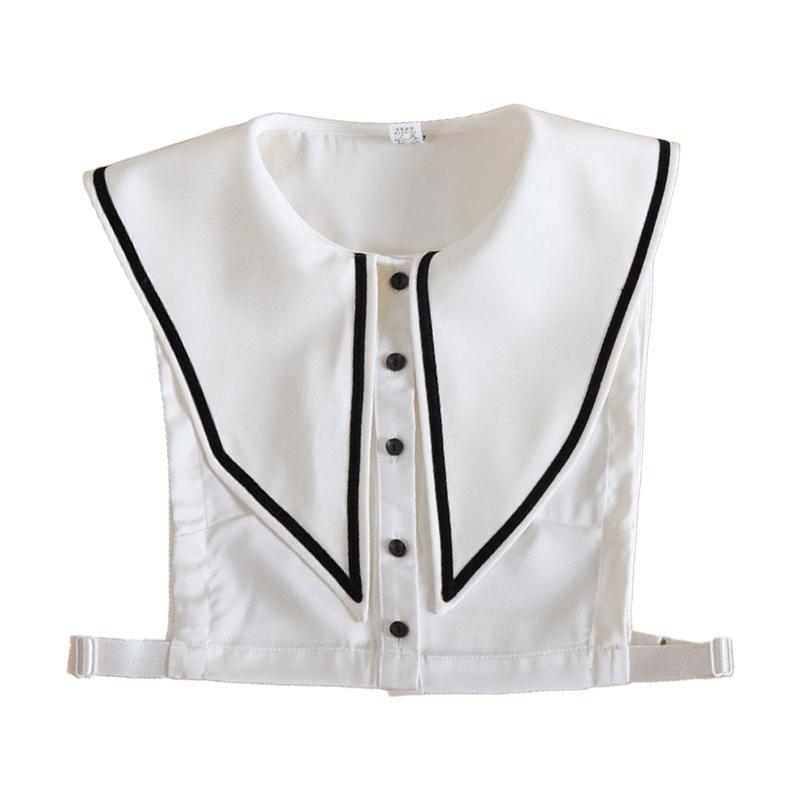 Women Striped Pointed Long Lapel Half Shirt Blouse Dickey Detachable False Collar Button Winter Decorative Clothing
Women Striped Pointed Long Lapel Half Shirt Blouse Dickey Detachable False Collar Button Winter Decorative Clothing