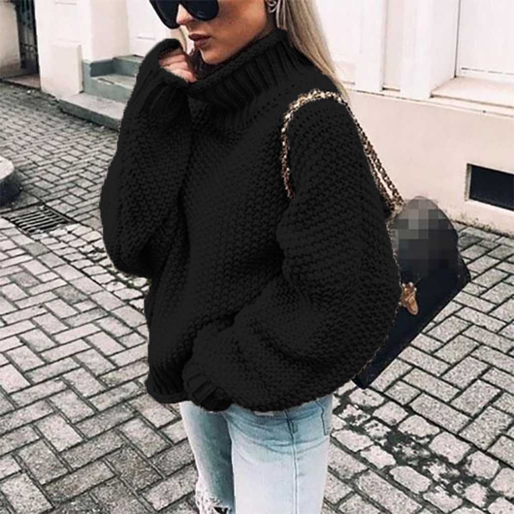 Winter Fashion Women Solid Turtleneck Sweater Female Long Sleeve Chic Elegant Ladies Jumpers Sweater Oversized Pull Femme #BL2 201030